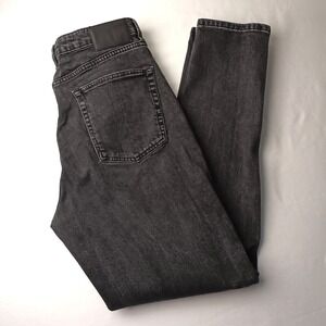 Topshop Womens High Rise Tapered Leg Mom Jeans Size 34/16 Charcoal Black Stretch